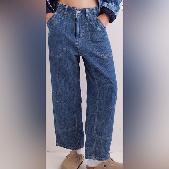 NWT We The Free Midnight Voyage Harem Jeans in Journey Blue Size XL - Picture 1 of 10